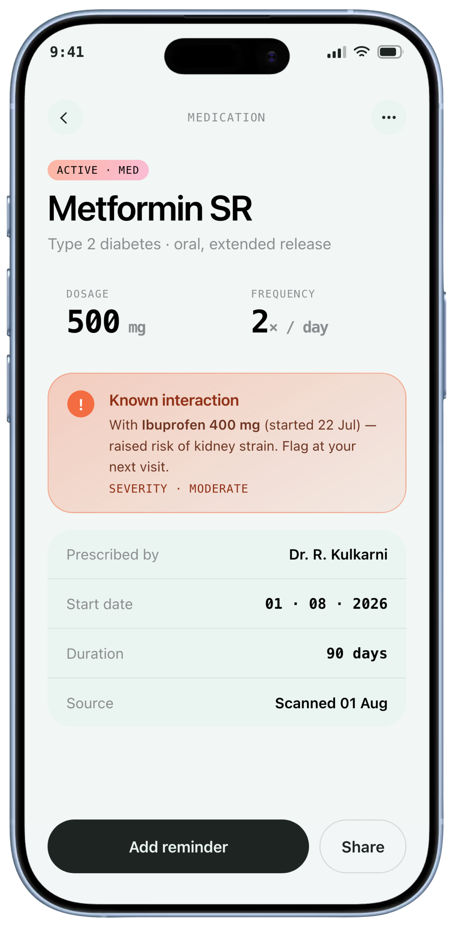 Informd prescription detail for Metformin SR